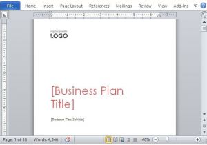 Free Microsoft Word Business Plan Template Business Plan Template for Microsoft Word