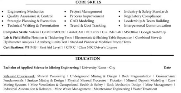 Free Mining Resume Templates top Mining Resume Templates Samples
