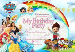 Free Paw Patrol Happy Birthday Card 10 X Disney Princess Paw Patrol Party Invites with 10 Free Envelopes 10