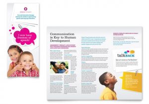 Free Pediatric Brochure Templates Speech therapy Education Tri Fold Brochure Template Design