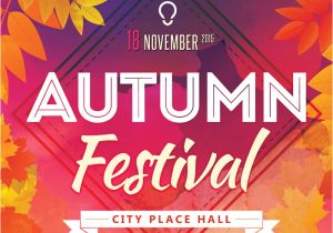 Free Printable Fall Festival Flyer Templates Free Psd Flyer Templates for Autumn Selebration Party