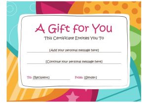 Free Printable Gift Certificate Template Birthday Gift Certificate Template Free Printables