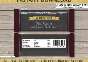 Free Printable Graduation Candy Bar Wrappers Templates Graduation Party Printables Invitations Decorations