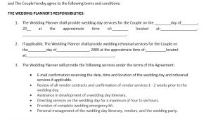 Free Professional organizer Contract Template Wedding event organizer Contract Template