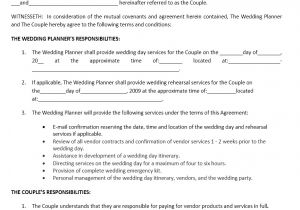 Free Professional organizer Contract Template Wedding event organizer Contract Template