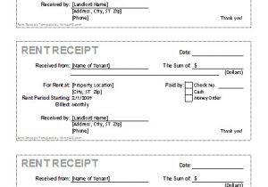 Free Rent Receipts Templates Rent Receipt Template for Excel