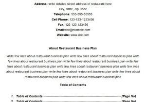 Free Restaurant Business Plan Template Pdf Restaurant Business Plan Template 7 Free Pdf Word