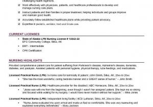 Free Resume Templates for Lpn Nurses Free Lpn Licensed Practical Nurse Resume Example Crna