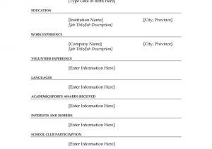 Free Resume Templates to Fill In and Print Resume Blank Free Excel Templates