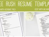 Free Rush Resume Template Rush 101 Perfecting Your Resume
