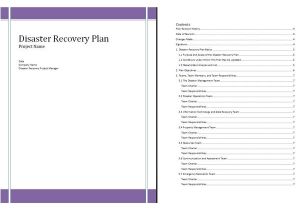 Free Small Business Disaster Recovery Plan Template Free Disaster Recovery Plan Template for Project Managers