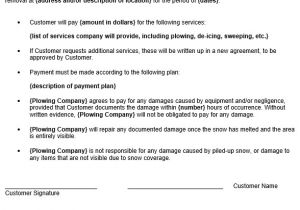 Free Snow Plowing Contracts Templates Snow Removal Contract Template
