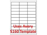 Free Templates for Avery Labels 5160 3000 Laser Ink Jet Labels 1 Quot X 2 5 8 Quot 30up Address