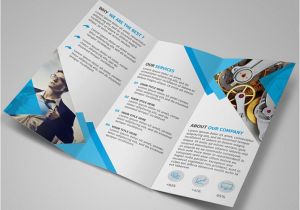 Free Templates for Brochure Design Download Psd Free Modern Blue Tri Fold Brochure Template Psd Titanui