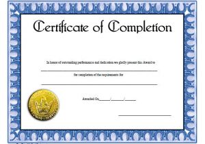 Free Templates for Certificates Of Completion 38 Completion Certificate Templates Free Word Pdf Psd
