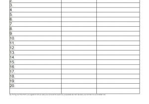 Free Templates for Sign In Sheets Free Sign In Sign Up Sheet Templates Excel Word