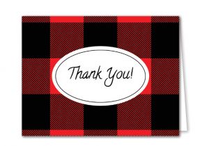Free Thank You Card Template with Photo Buffalo Plaid Thank You Cards Free Download Easy to
