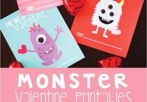 Free Valentine Card Printables for Kindergarten Monster Valentines Free Printables with Images Monster