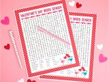 Free Valentine Card Printables for Kindergarten Valentine S Day Word Search Printable Happiness is Homemade