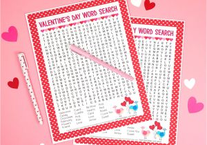 Free Valentine Card Printables for Kindergarten Valentine S Day Word Search Printable Happiness is Homemade
