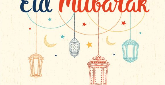 Free Vector Eid Card Design Eid Mubarak Card