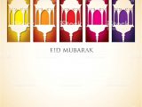 Free Vector Eid Card Design Lantern Eid Mubarak Card In Vector format Stock Illustration