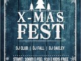 Free Winter Holiday Flyer Templates X Mas Christmas Blue Wood Tree Fest Winter Snow Flakes