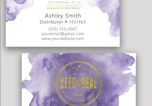 Free Young Living Business Card Templates Young Living Business Card Essential Oil Watercolor Gold