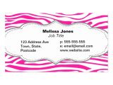 Free Zebra Business Card Template Hot Pink Zebra Stripe Pattern Animal Print Business Card