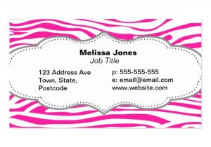 Free Zebra Business Card Template Hot Pink Zebra Stripe Pattern Animal Print Business Card