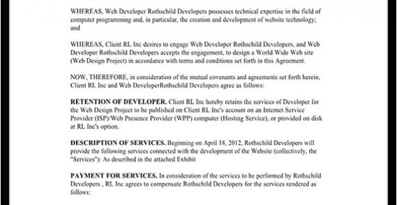 Freelance Web Development Contract Template Freelance Contract Template Website Design Development
