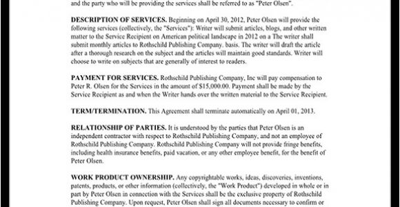 Freelance Writer Contract Template Freelance Writer Contract Template with Sample