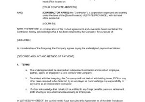 French Employment Contract Template Acknowledgment Of Independent Contractor Template Word