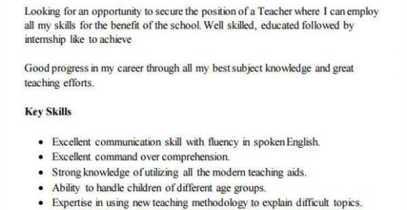 Fresher Primary Teacher Resume format 42 Teacher Resume formats