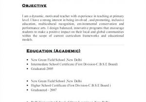 Fresher Primary Teacher Resume format Teachers Resume format Bitacorita