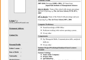 Fresher Resume format Download 10 Cv Sample for Fresher theorynpractice