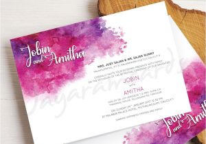 Friends Card for Wedding Invitation Beautiful Wedding Invitation Card with Purple and Pink Water