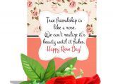 Friendship Day Greeting Card Quotes True Friendship Rose Day Greeting Card 2 Red Roses Hamper