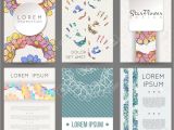 Full Hd Visiting Card Background Set Of Vector Design Templates Brochures In Random Flower Style