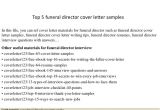 Funeral Director Cover Letter top 5 Funeral Director Cover Letter Samples