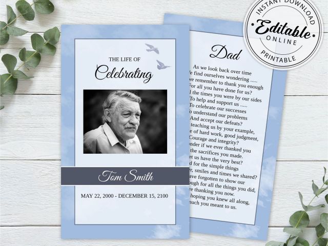 Funeral Flower Card Messages for Dad Examples Editable Funeral Prayer ...