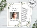 Funeral Flower Card Messages for Dad Examples Editable Funeral Prayer Card Template Printable Memorial