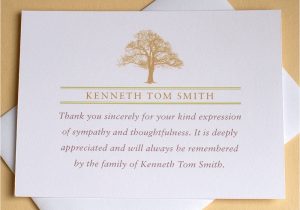 Funeral Thank You Card Etiquette Funeral Thank You Notes with A Strong Tree Personalized