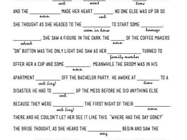 Funny Wedding Mad Libs Template 14 Free Fun and Printable Wedding Mad ...