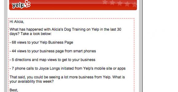 Fyi Email Template B2b Email Marketing Tips From Tripling Yelp S Response Rate