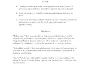 Game Development Contract Template Game software Development Contract 3 Easy Steps