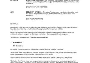 Game Development Contract Template software Development and Publishing Agreement Template
