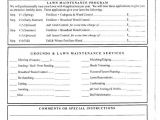 Gardening Contract Template Free Printable Lawn Care Contract form Generic