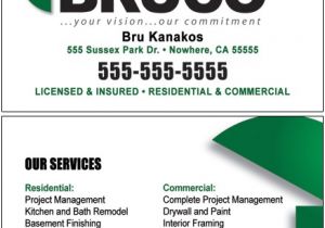 General Contractor Business Card Templates Contractor Business Cards General Contractor Business Card