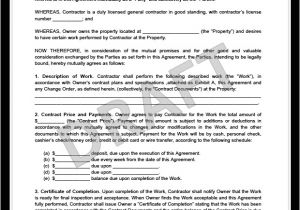 General Contractors Contract Template Create A Free Construction Contract Agreement Legal